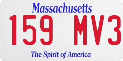 MA license plate 159MV3