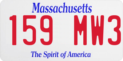 MA license plate 159MW3