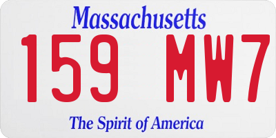 MA license plate 159MW7