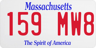 MA license plate 159MW8