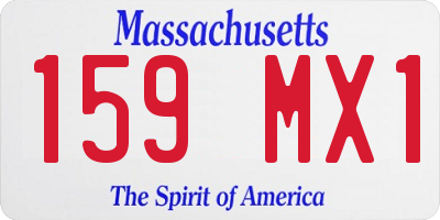 MA license plate 159MX1