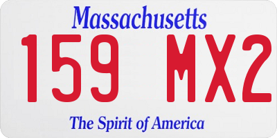 MA license plate 159MX2