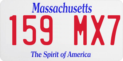 MA license plate 159MX7