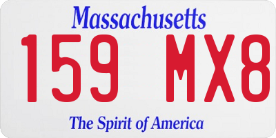 MA license plate 159MX8
