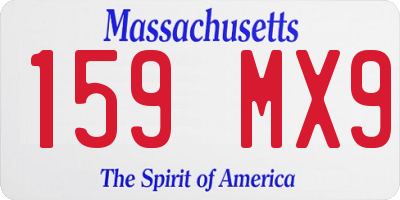 MA license plate 159MX9
