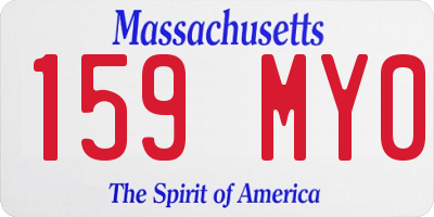 MA license plate 159MY0