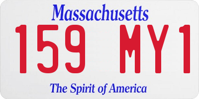 MA license plate 159MY1