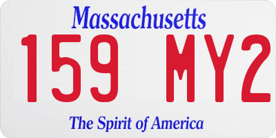 MA license plate 159MY2