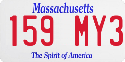 MA license plate 159MY3