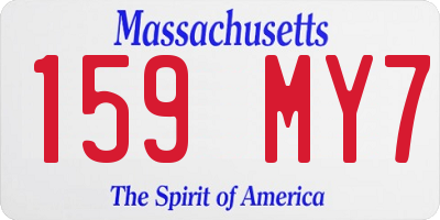 MA license plate 159MY7