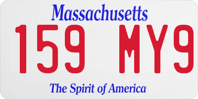 MA license plate 159MY9