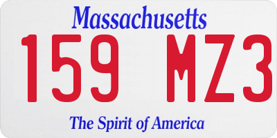 MA license plate 159MZ3