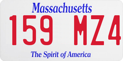 MA license plate 159MZ4