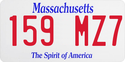 MA license plate 159MZ7