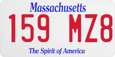 MA license plate 159MZ8