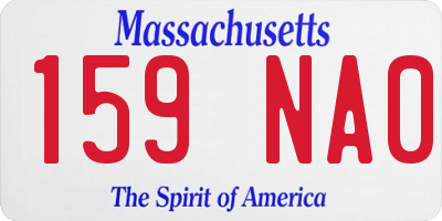MA license plate 159NA0