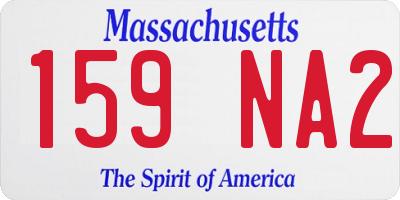 MA license plate 159NA2