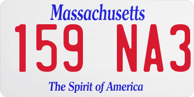 MA license plate 159NA3