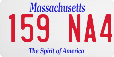 MA license plate 159NA4