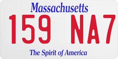 MA license plate 159NA7