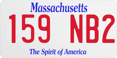 MA license plate 159NB2