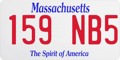 MA license plate 159NB5