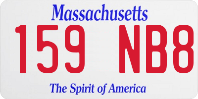 MA license plate 159NB8