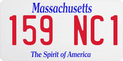 MA license plate 159NC1