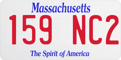 MA license plate 159NC2