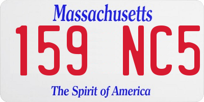 MA license plate 159NC5