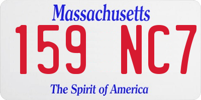 MA license plate 159NC7