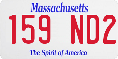 MA license plate 159ND2