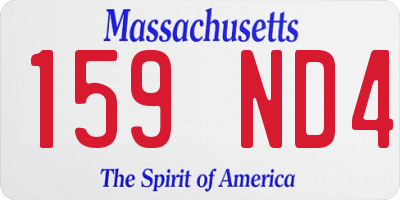 MA license plate 159ND4