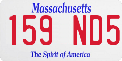 MA license plate 159ND5