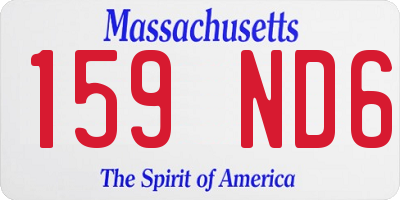 MA license plate 159ND6