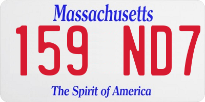 MA license plate 159ND7