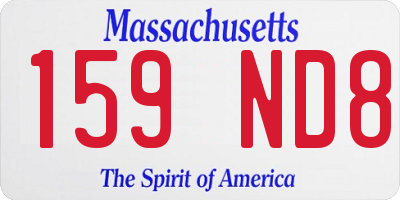 MA license plate 159ND8