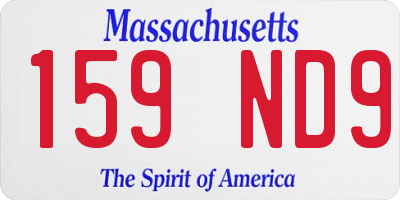 MA license plate 159ND9