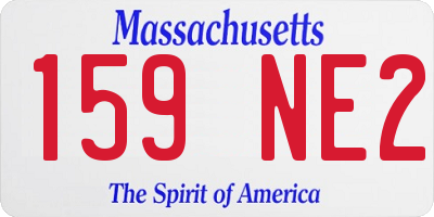 MA license plate 159NE2