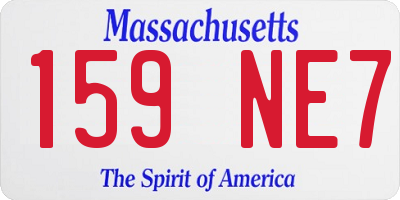 MA license plate 159NE7