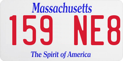 MA license plate 159NE8