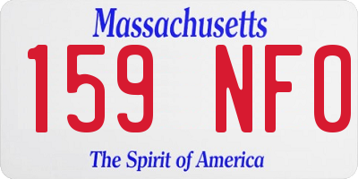 MA license plate 159NF0