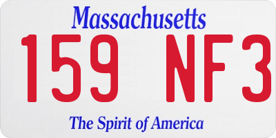 MA license plate 159NF3