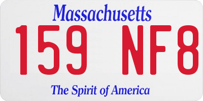 MA license plate 159NF8
