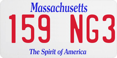 MA license plate 159NG3