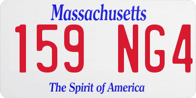 MA license plate 159NG4