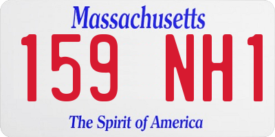 MA license plate 159NH1