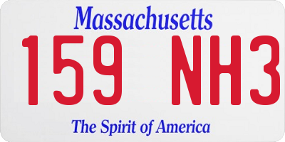 MA license plate 159NH3