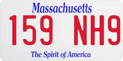 MA license plate 159NH9