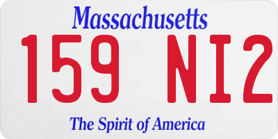MA license plate 159NI2